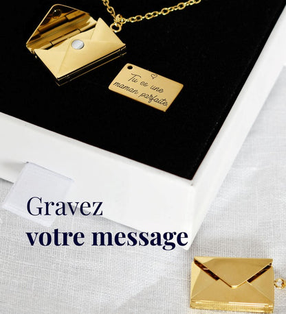 Collier Enveloppe Lettre d'amour - Personnalisable