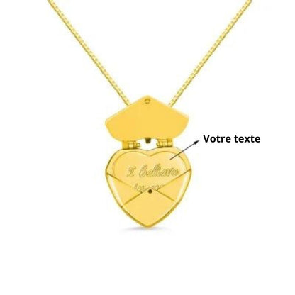 Collier Médaillon Cœur - Message Personnalisé