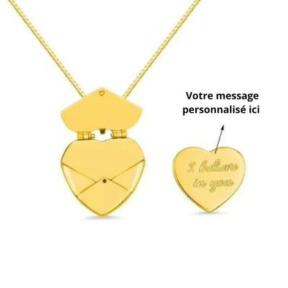 Collier Médaillon Cœur - Message Personnalisé